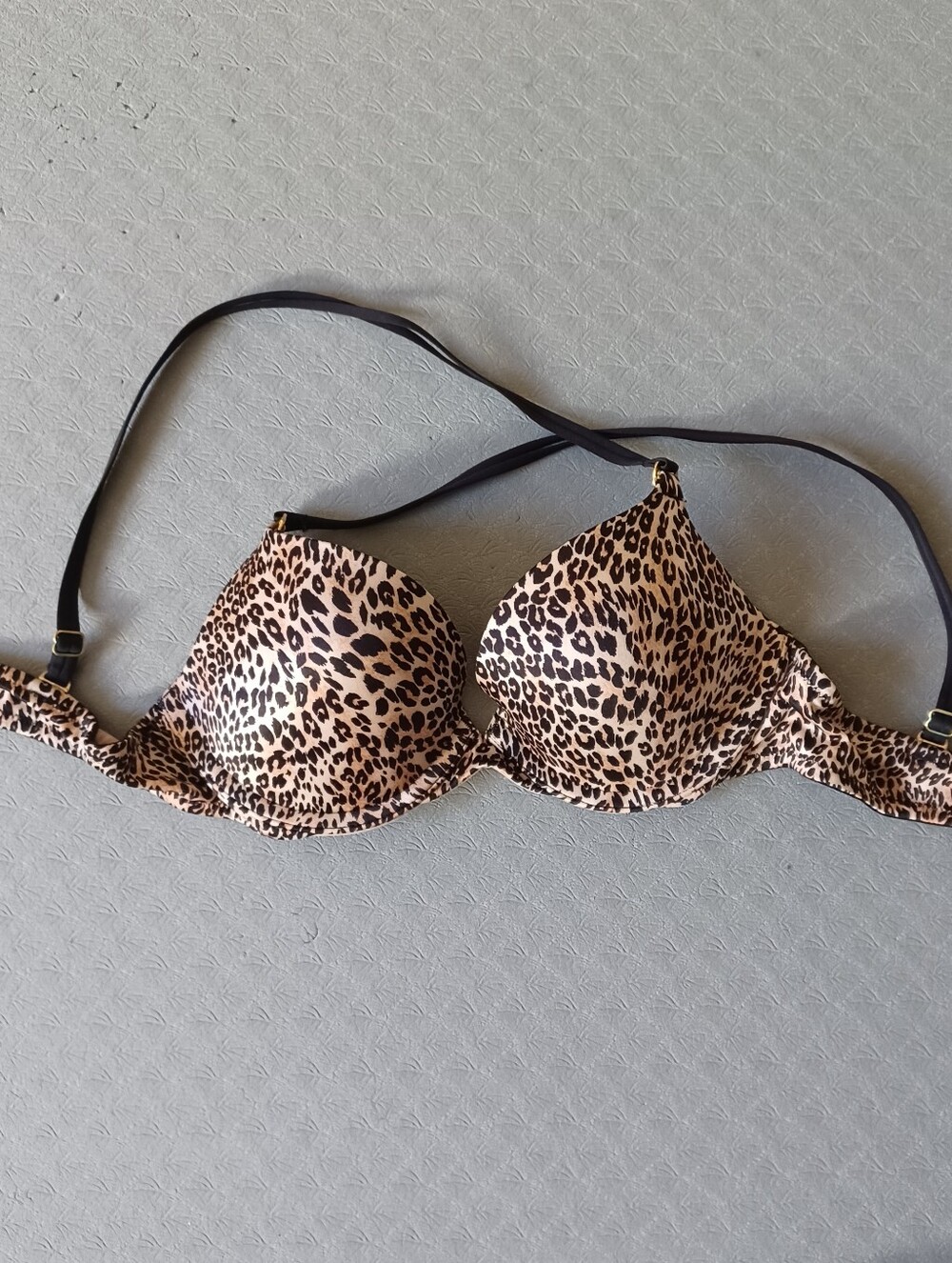 Victoria's Secret Leopard Print Push-Up Bra - Beige & Black 32B